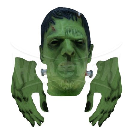 Máscara de Latéx frankenstain con manos Halloween Fest INGENIERIAICSG