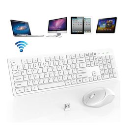 Teclado + Mouse Inalámbrico Pack Marca Seisa para Comutadora Laptop - Blanco