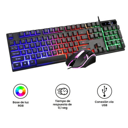 Kit Teclado Y Mouse Gamer Retroiluminado