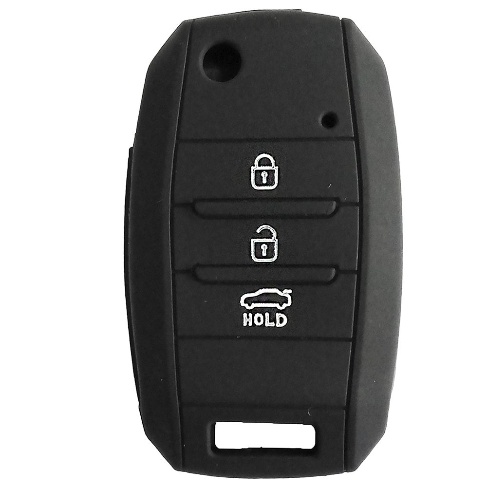 Cobertor de Llave Flip en Silicona color negro 03 Botones para Kia Cobertor de Llave Flip en Silicona color negro 03 Botones para Kia