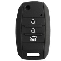 Cobertor de Llave Flip en Silicona color negro 03 Botones para Kia