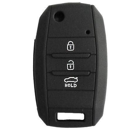 Cobertor de Llave Flip en Silicona color negro 03 Botones para Kia Cobertor de Llave Flip en Silicona color negro 03 Botones para Kia