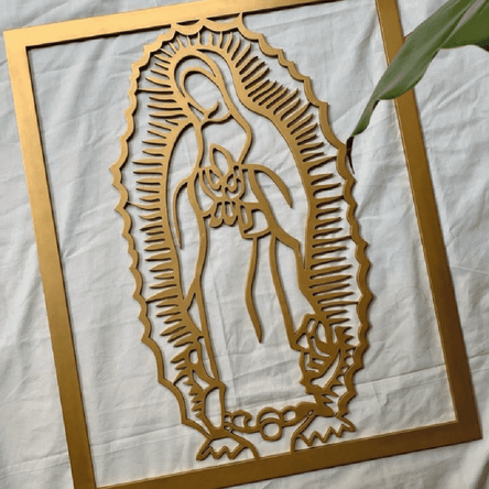 Cuadro de la Virgen de Guadalupe Color oro