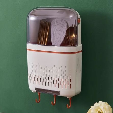 Estante Secador de Cubiertos - Blanco con Naranja Estante Secador de Cubiertos - Blanco con Naranja