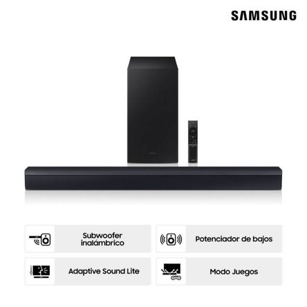 Barra de Sonido Samsung Hw-c450 de 2.1 Canales con Dts Virtual X, Subwoofer Incluido Barra de Sonido Samsung Hw-c450 de 2.1 Canales con Dts Virtual X, Subwoofer Incluido