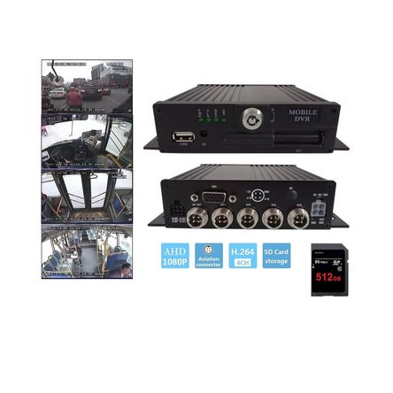 Dvr Móvil Vehicular Sd 512gb Vga Ahd 4 canales