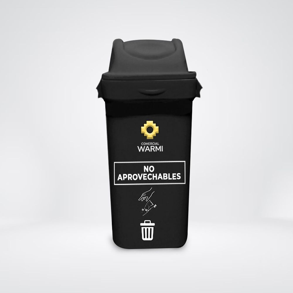 Tacho Modelo Ecoplast Vaivén WARMI 55L Negro No Aprovechables Tacho Modelo Ecoplast Vaivén WARMI 55L Negro No Aprovechables