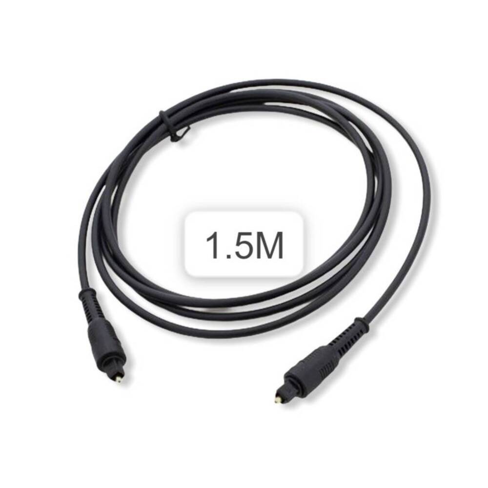 Cable Audio Digital Fibra Optica 150cm metros Macho DVD PS4 Xbox 360 Black