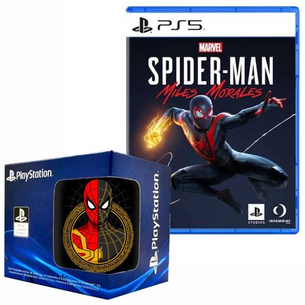 Spiderman miles morales y Taza Sony PS5 Spiderman miles morales y Taza Sony PS5