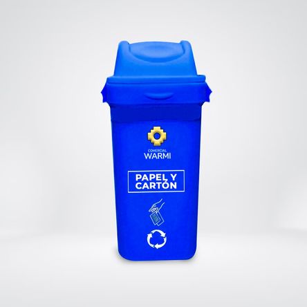 Tacho Modelo Ecoplast Vaivén WARMI 55L Azul Papel y Cartón Tacho Modelo Ecoplast Vaivén WARMI 55L Azul Papel y Cartón