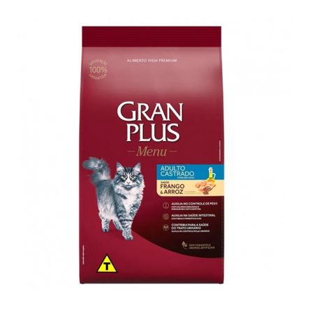 Alimento para gatos Gran plus castrados adultos pollo y arroz 10 kg Alimento para gatos Gran plus castrados adultos pollo y arroz 10 kg