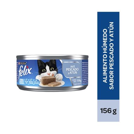 Comida húmeda para gatos Felix Adultos Lata Paté Pescado y Atún 156 gr