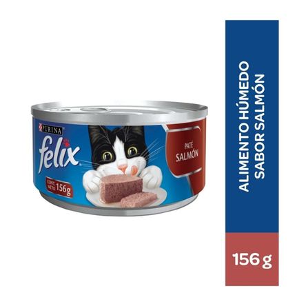 Comida húmeda para gatos Felix Adultos Lata Paté Salmón 156 gr Comida húmeda para gatos Felix Adultos Lata Paté Salmón 156 gr