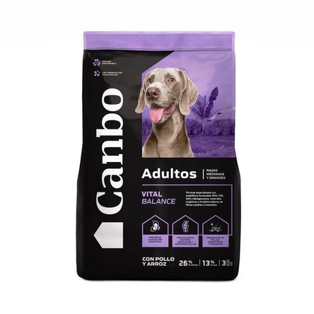 Comida para Perros Canbo Adultos Razas Medianas y Grandes Pollo y Arroz 3  Kg