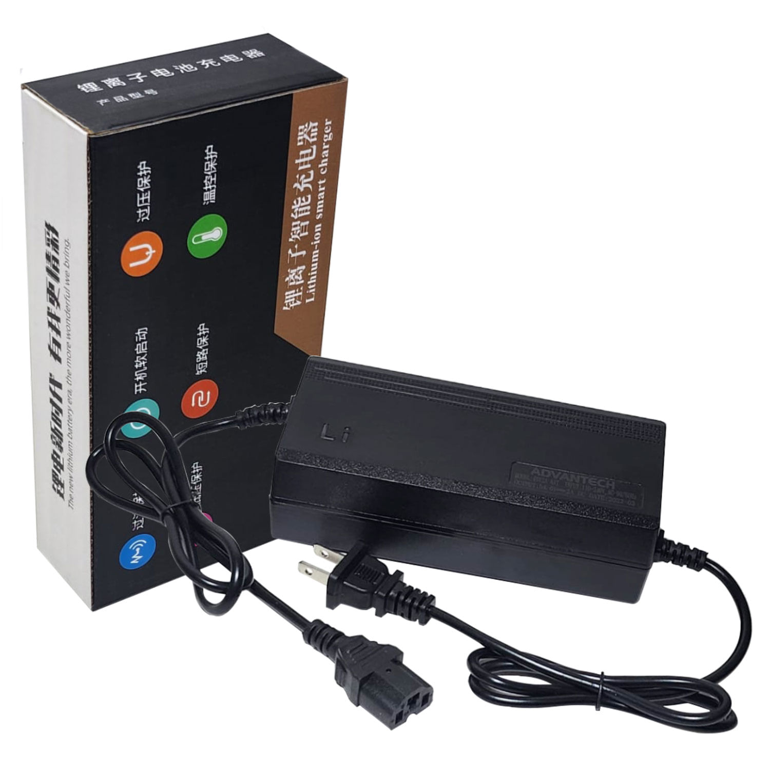 Cargador de 54.6V 2A Para Bicimoto Eléctrica con Batería de Litio de 48V