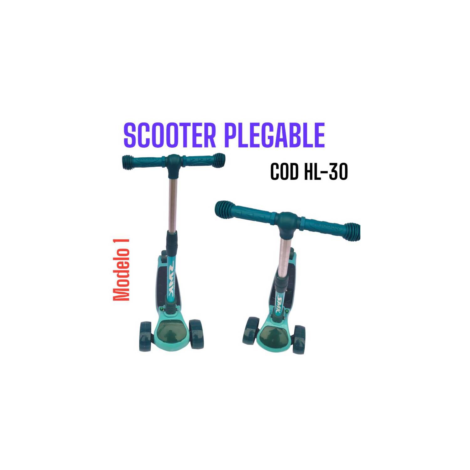 Scooter Plegable para Niños con Luces Celeste S34 - Promart