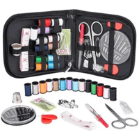 Kit de Costura Suministros Costurero Portátil Que Contienen Cinta Métrica Tijeras Dedal Hilo Agujas