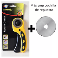 Cortadora Manual de Tela Giratoria Más 1 Cuchilla de Repuesto 45mm