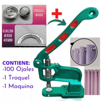 Ojales Metálicos para Cortina Aros Ojalillo de 4cm Nro 600 Más troquel Y Maquina Remachadora