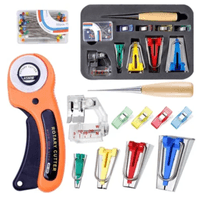 Kit para Hacer Cinta Al Bies Cortador Cuchilla Circular de Tela Costura Clips de Coser Prensatela