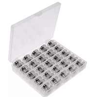 Carretel Carretes Bobina de Metal Estuche con 25 Unidades para Máquina de Coser Doméstica Familiar
