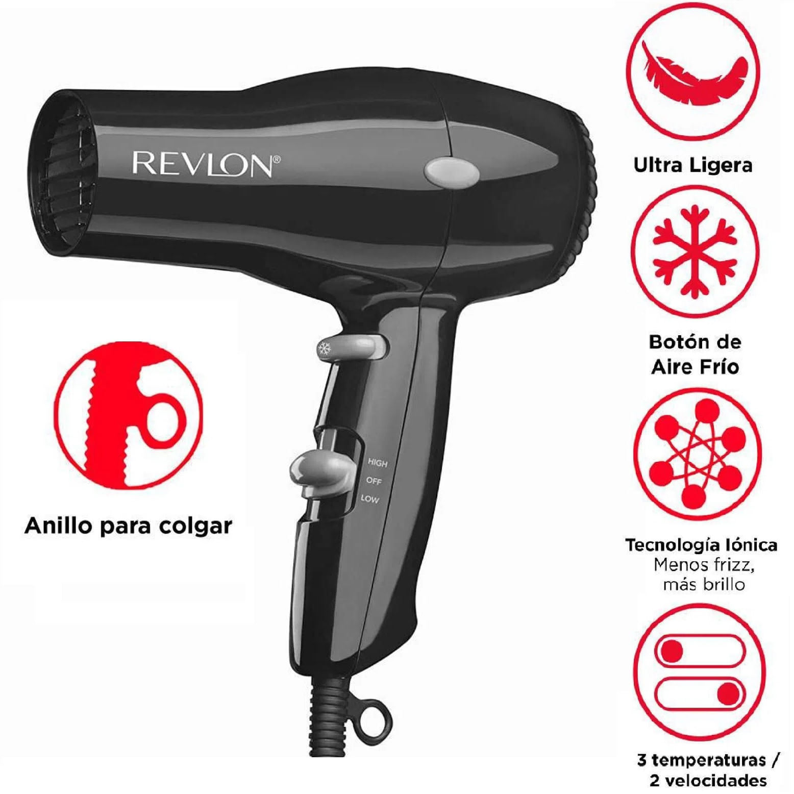 Secadora de Cabello RVDR773LA2 REVLON 2000W