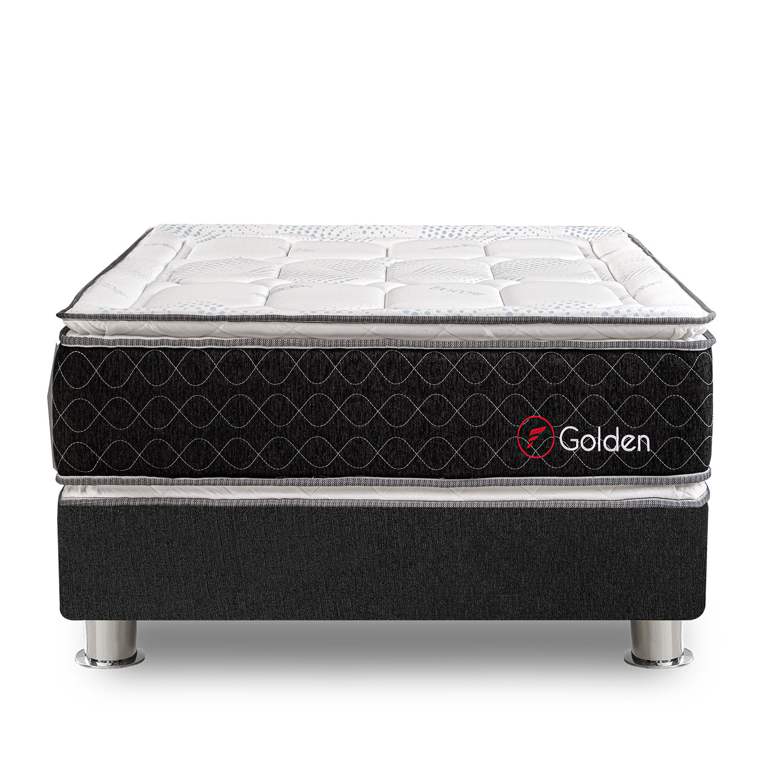 Cama Box Tarima FORLI Beauty Dream Golden Pocket Queen + 2 Almohadas + Protector