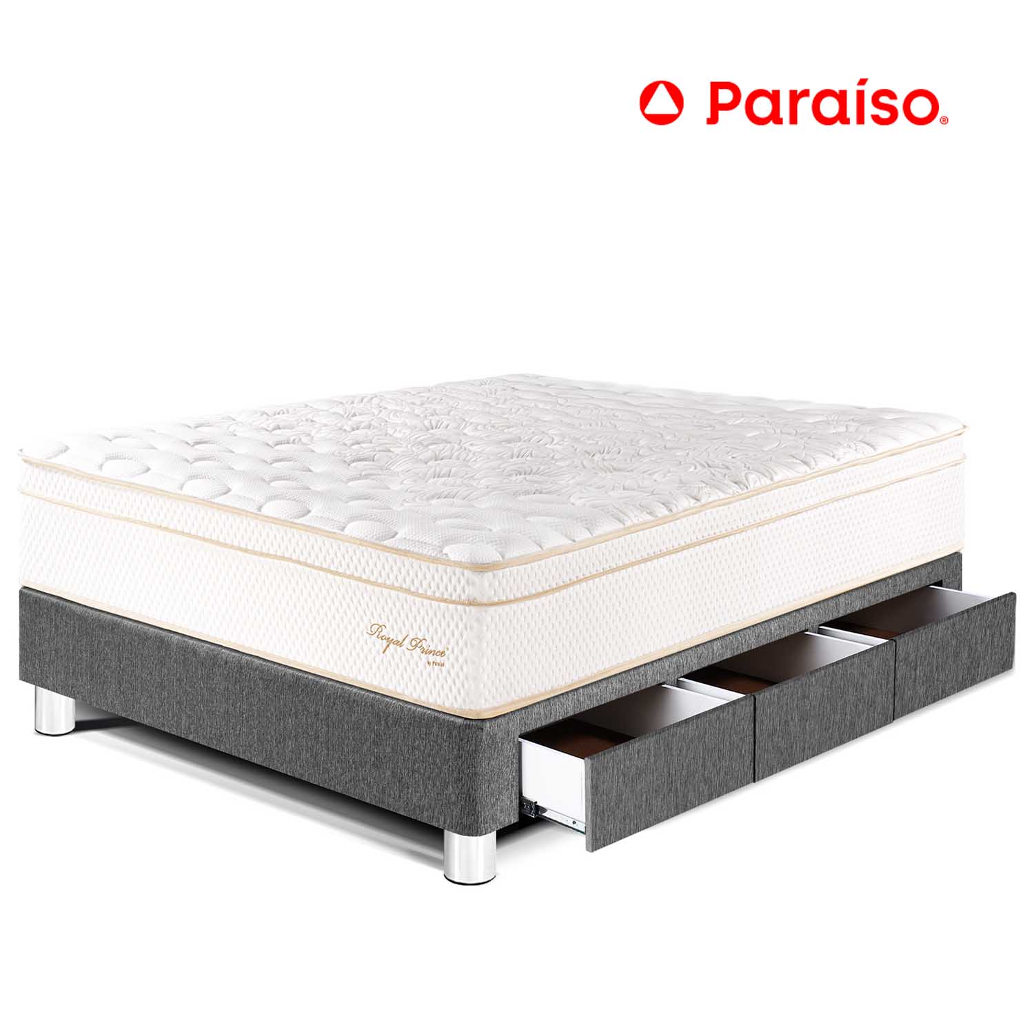Cama Royal Prince con Cajones 1.5 Plazas + 1 almohada viscoelástica + protector