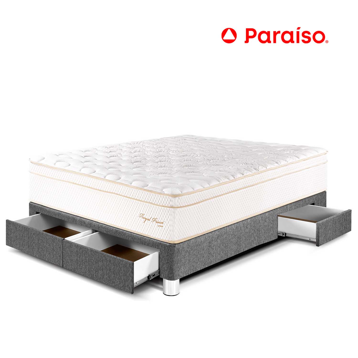 Cama Royal Prince con Cajones 2 Plazas + 2 almohadas viscoelásticas + protector