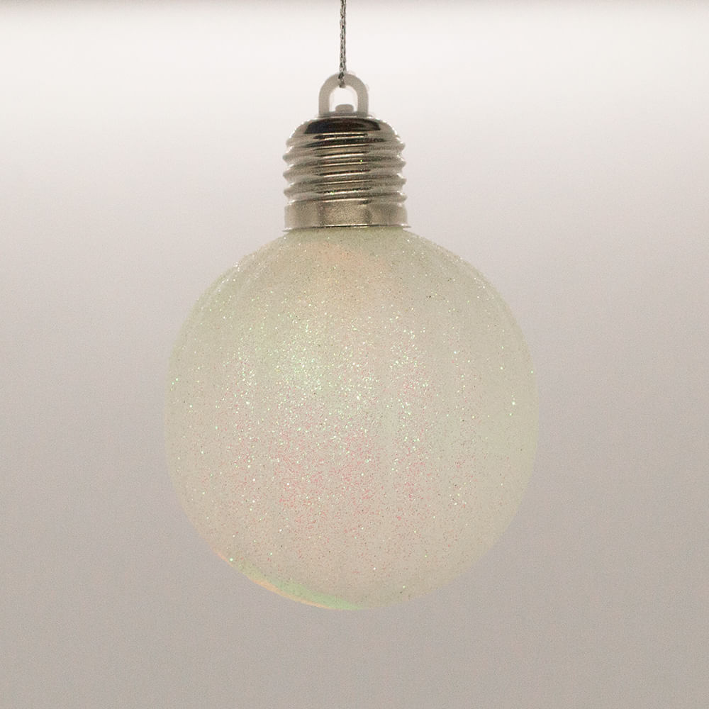 Set x 6 bolas Blancas navideñas Luxes LED rgb multicolor 8cm