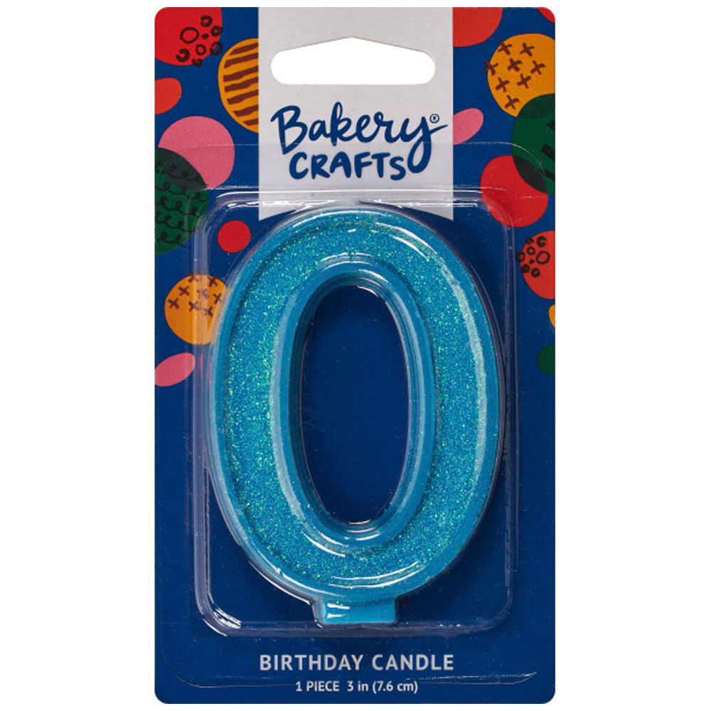 Vela Deluxe Glitter Número 0  BAKERY CRAF