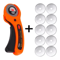 Cortador Giratorio Rotativo para Tela de 45mm Más 10 Cuchilla Circular de Repuesto