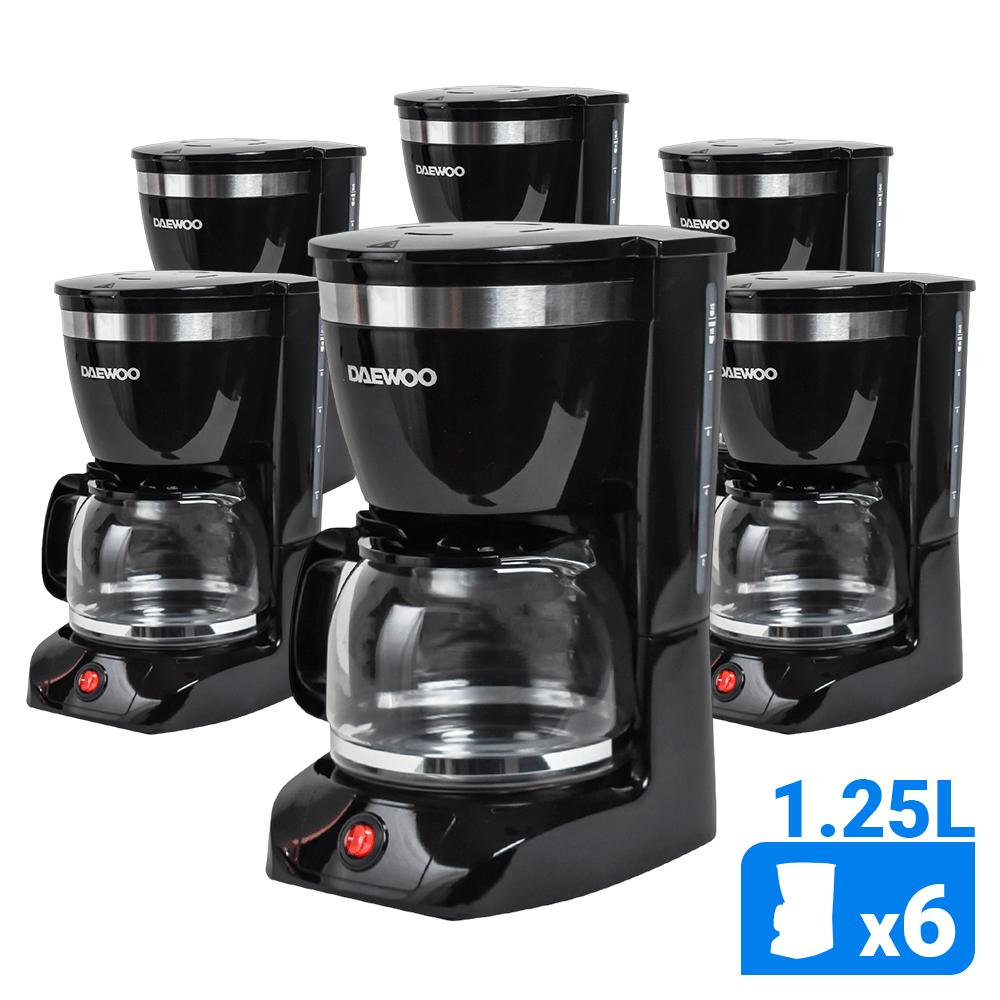 Cafetera Daewoo 800w 1.25L 12 Tazas Pack x6