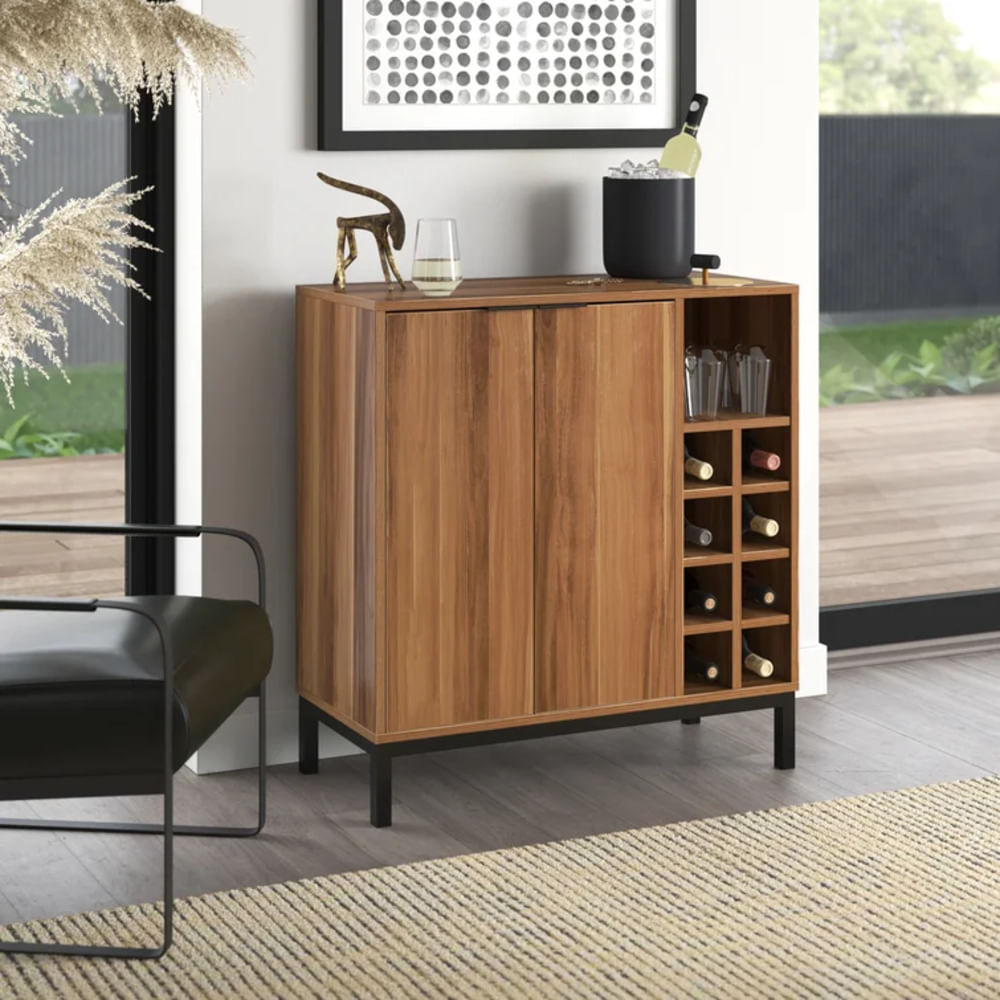 Mini Bar Moderno Hibiki Marron R&R MUEBLES