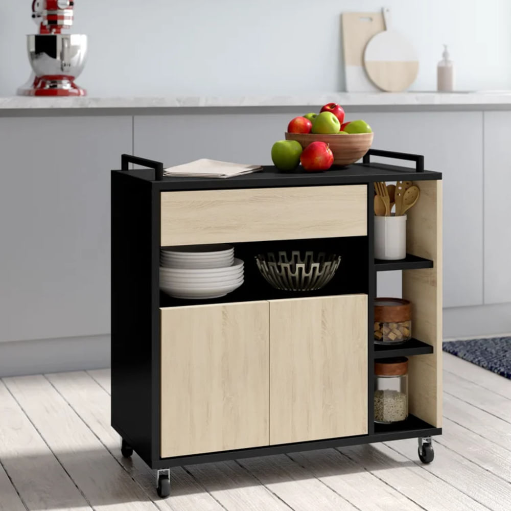 Mueble Auxiliar de Cocina para Microondas Danés color Blanco R&R MUEBLES