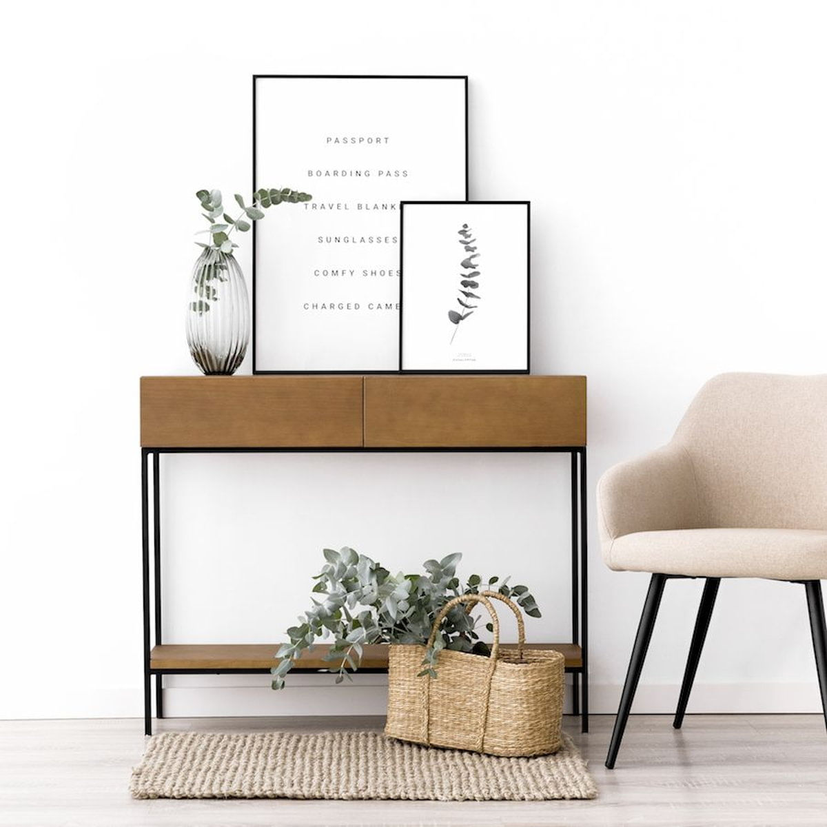 Recibidor Industrial Kimmi color Duna 2 cajones TU MESITA