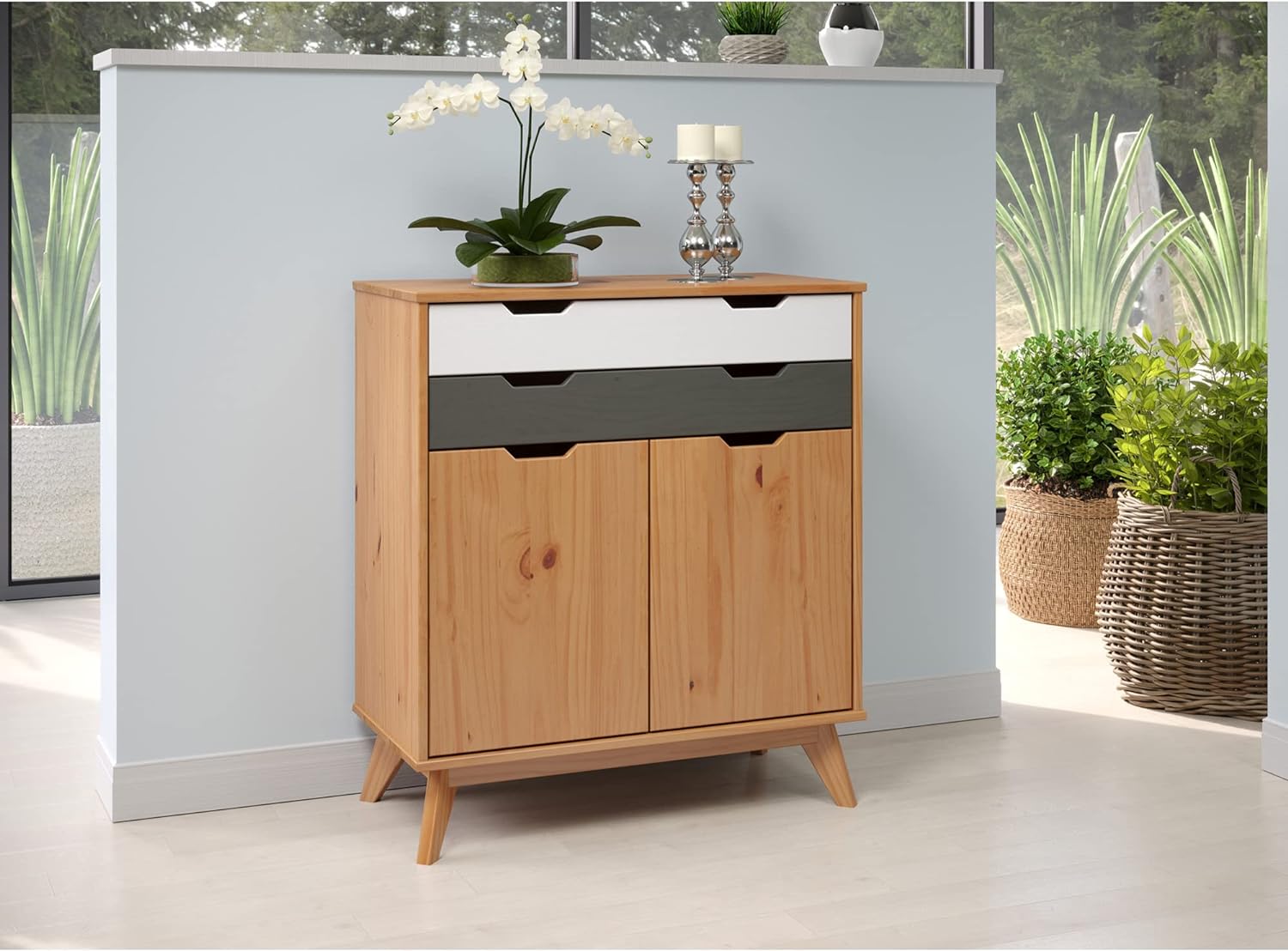 Aparador Minimalista 2 puertas 2 cajones Nancy Multicolor TU MESITA