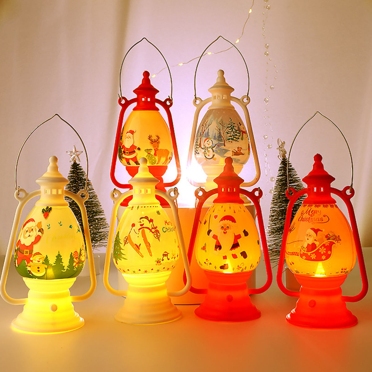 Set x 6 Lamparas Navideñas Led Adorno Arbol Navidad