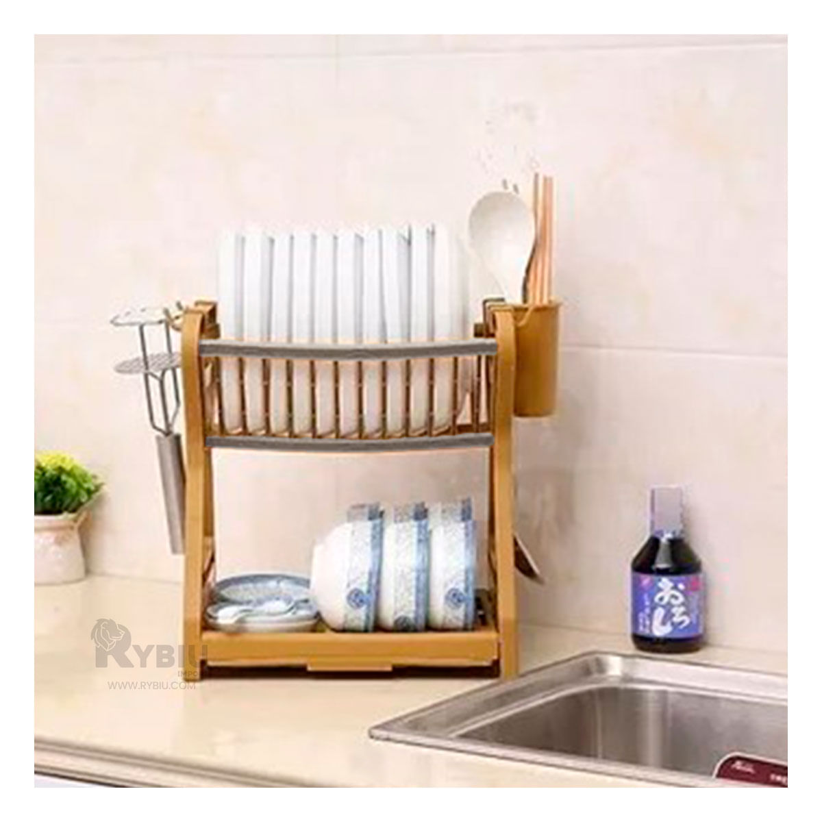 Escurridor para Platos y Taza Color Marron