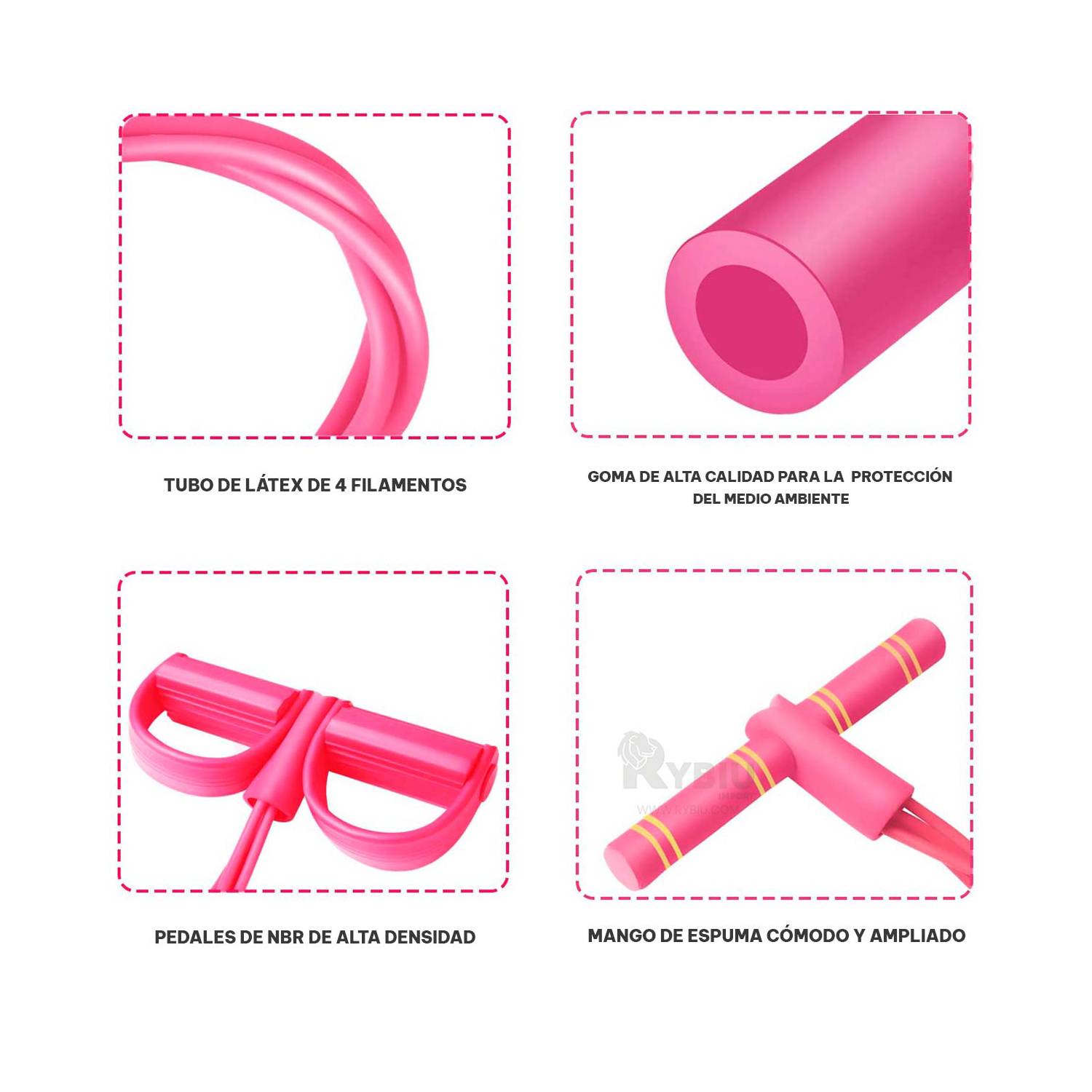 Liga Elastica para Ejercicio Abdominal Color Rosado