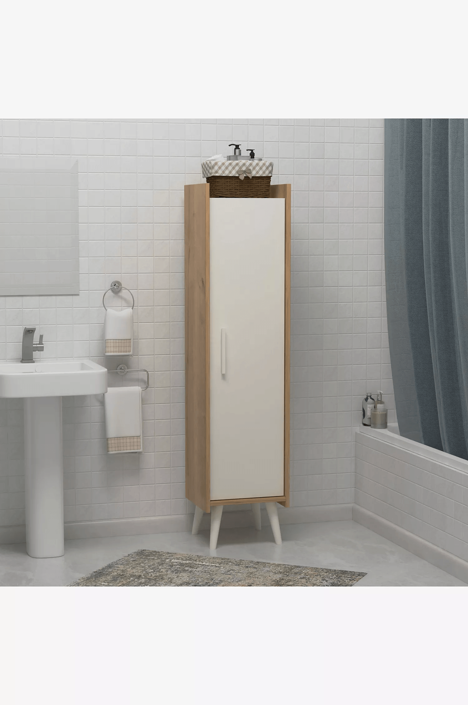 Armario para Baño Megan color Blanco/Macadamia TU MESITA