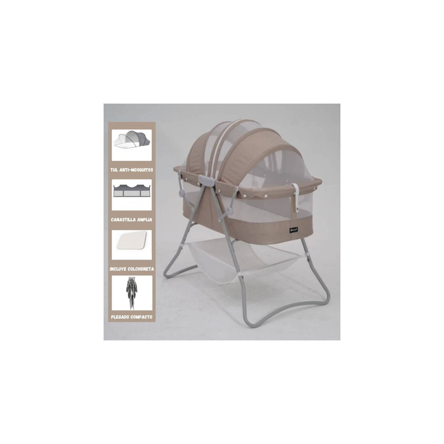 Cuna Portátil Plegable Para Bebé EBaby DOLLY Beige
