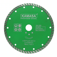 Disco Diamantado Turbo 7"" Húmedo Seco Verde Kamasa KM255