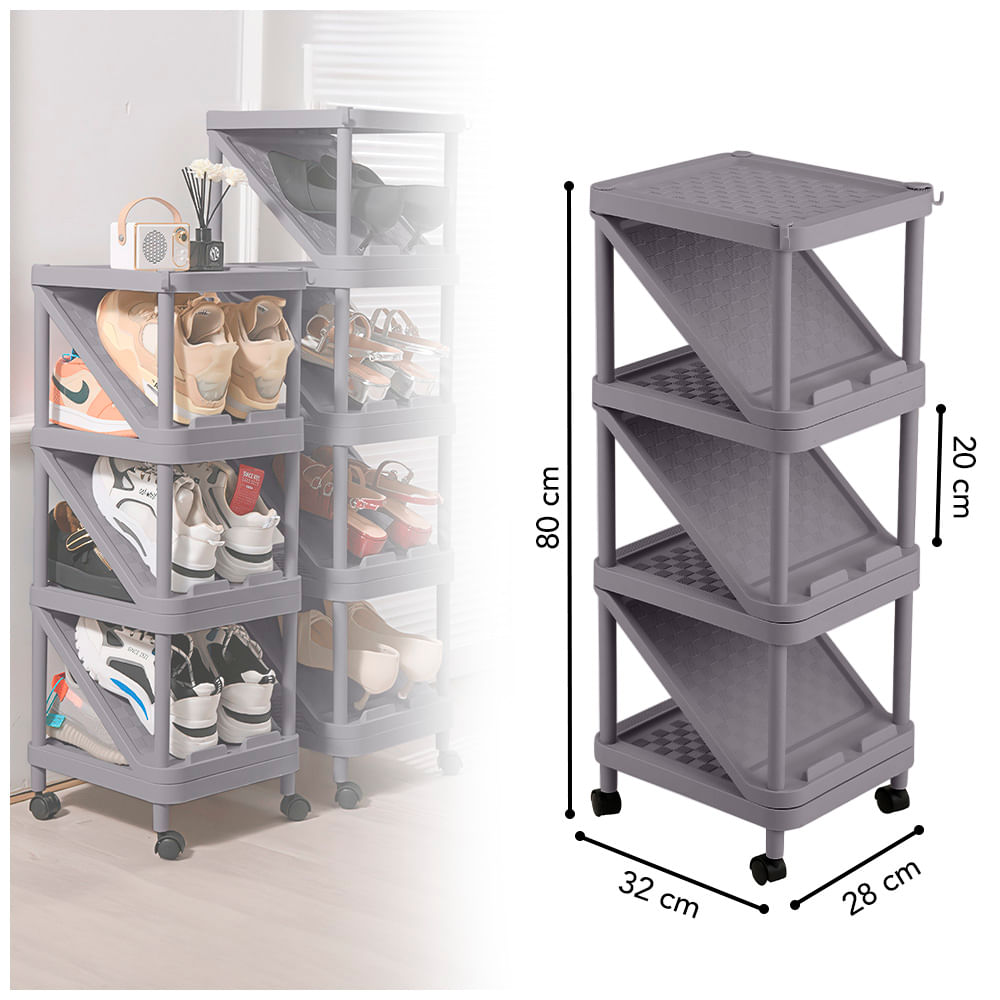 Estante para Zapatos Organizador Rack Zapatera 4Pisos - Promart