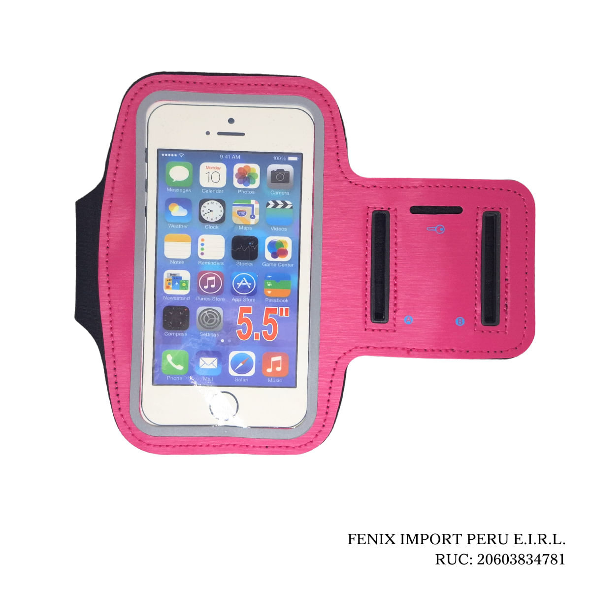 Bracera Deportiva Armband Ajustable Para Celular 6 Pulgadas Fucsia