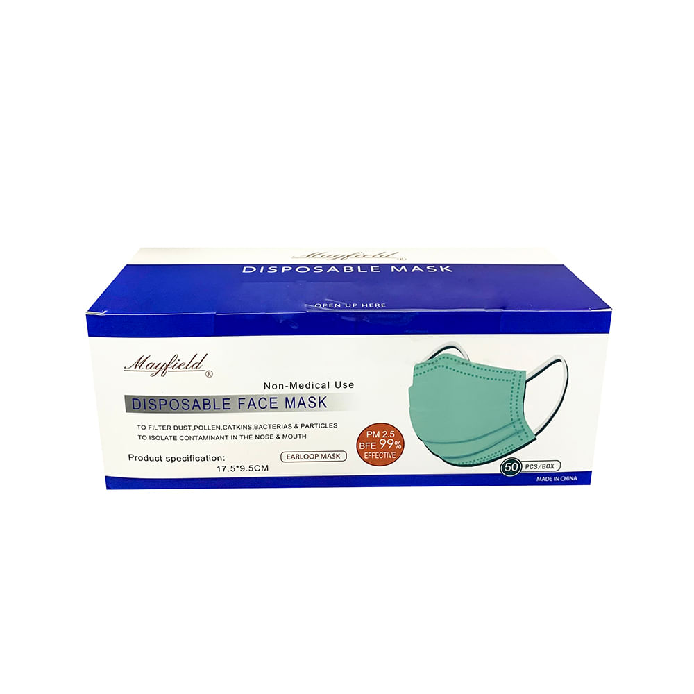 Mascarillas Mayfield 3 Pliegues Verdes