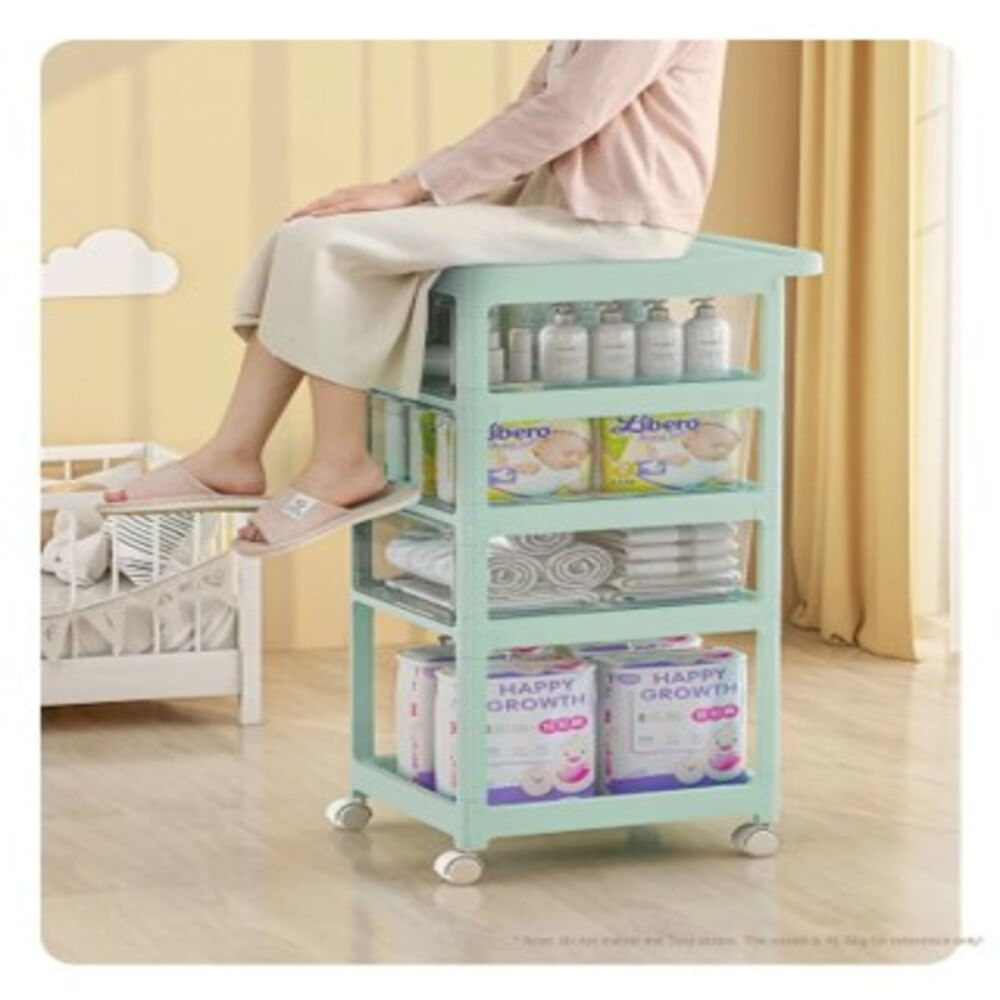 Carrito Madera Contrachapada Abedul Carrito Organizador De Madera Con Ruedas Para Arte Y Manualidades - 65 Cm De Alto, 4 Ruedas, Diseño Multifuncional Carrito Móvil Aula