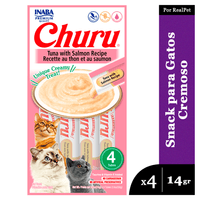 Snack Cremoso Gato Churu Sabor Atún y Salmón 4 x 14gr
