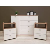 Cómoda mas 2 veladores Dakar color Blanco/Haya TU MESITA