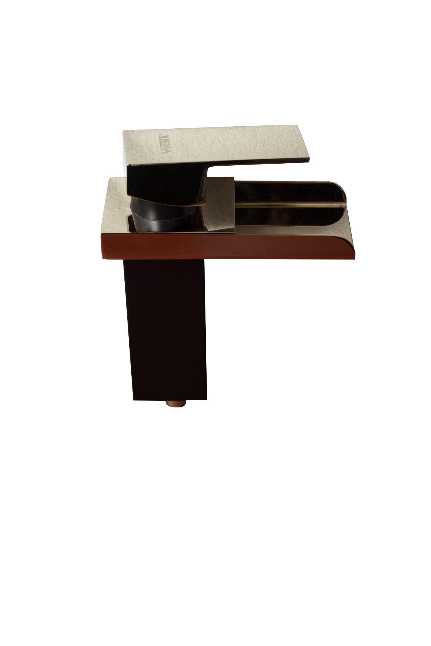 Monocomando 20 cm Ovalín Oro/Negro Caída Catarata